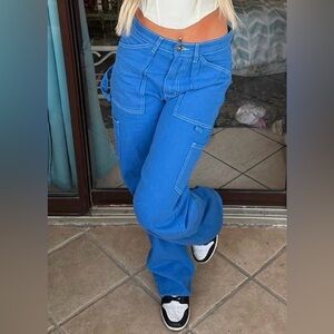 Bright Blue Cargo Jeans